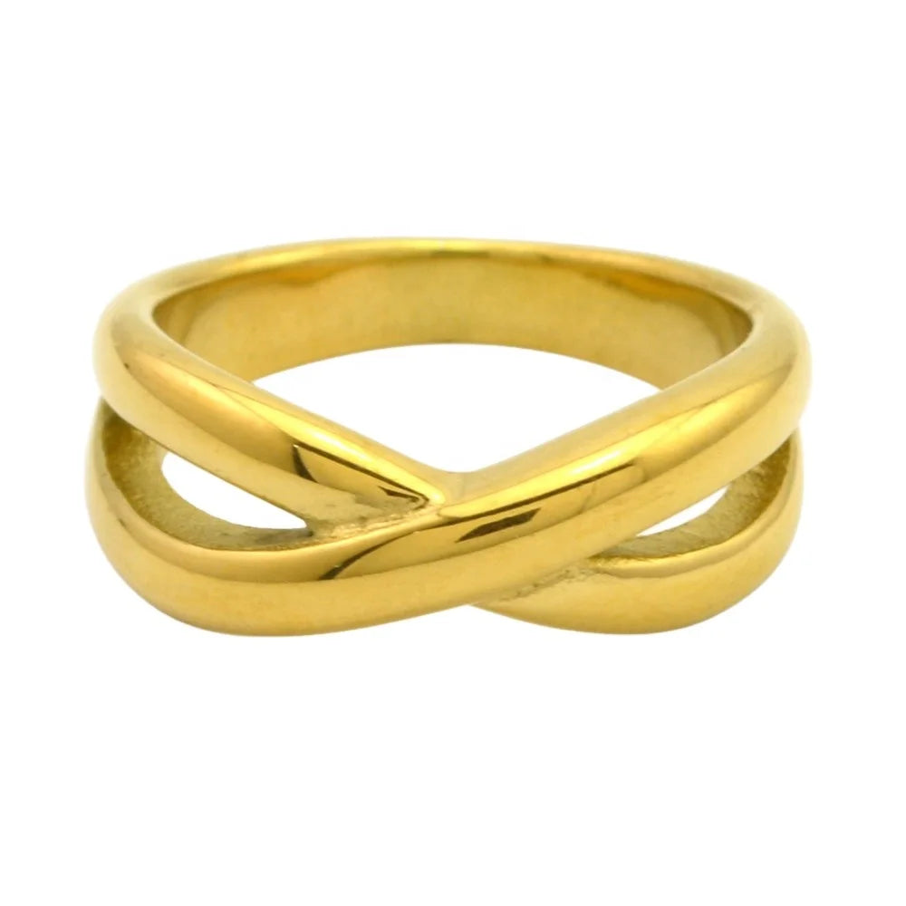 Fashion Princess Cut Classic Engagement Party Wedding Anniversary Gift Unisex Boho Gold Plated Stainless Steel Rings