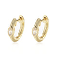 American European Fashion 925 Sterling Silver Earring Simple Eye Shape Zircon Gold Plated Hoop Earrings for Women
