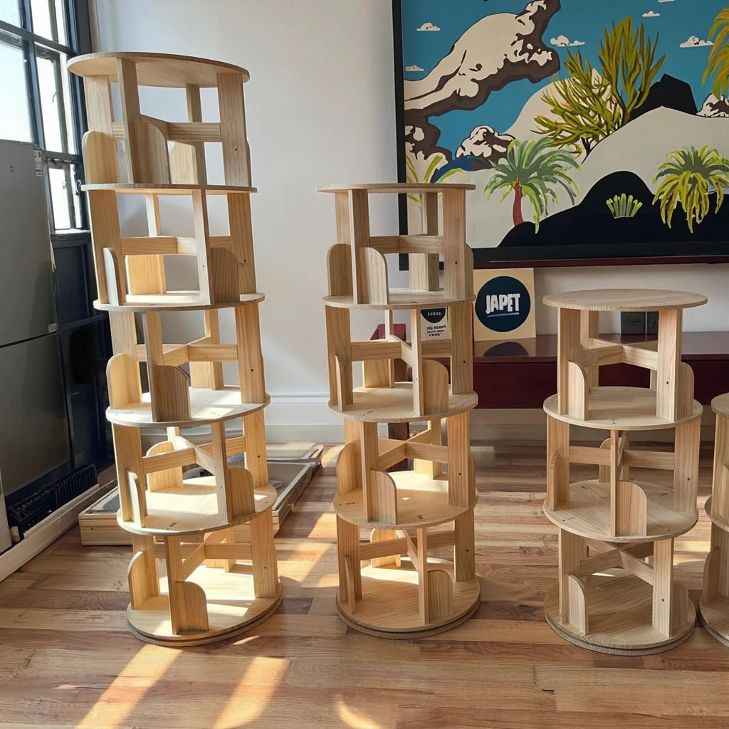 Book Rack Wooden  Book Shelf Wooden Bookcase 360 Rotating Shelf Bookshelf