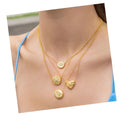 Retro Oval Demon Eye Hamsa Love Zircon Demon Eye Sun Moon 18k Women Gold Necklace