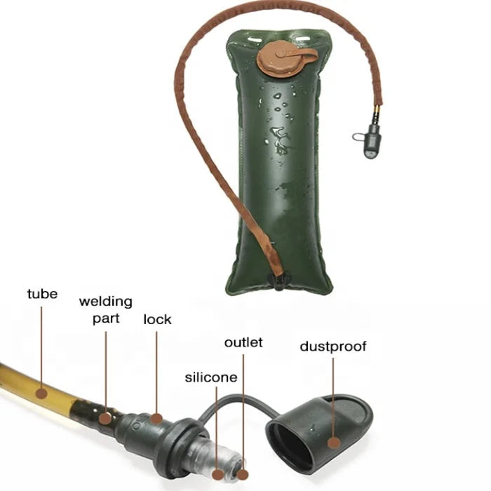 AYPPRO 3L Tactical Hydration Bladder Leak-Proof TPU Water Reservoir Low MOQ Custom Logo BPA-Free Hiking Survival Water Storage