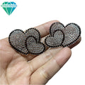 Hot Selling Rhinestone Patch SelfAdhesive Heart Shaped Embroidery Rhinestone Stickers Clothing Decoration