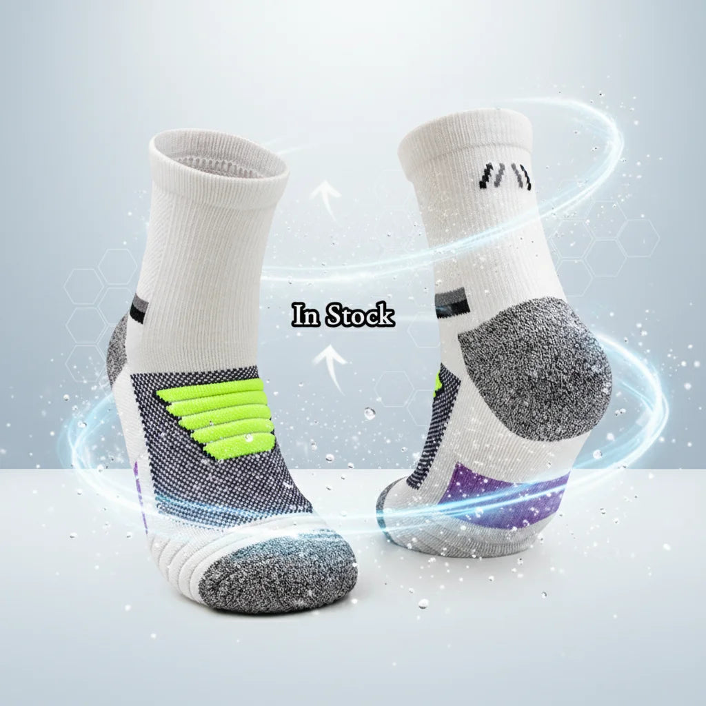 Custom Logo Men's Basketball Sport Socks Anti-Slip Grip Design with Breathable Thick Cotton Cushion Autumn Crew High Knitted