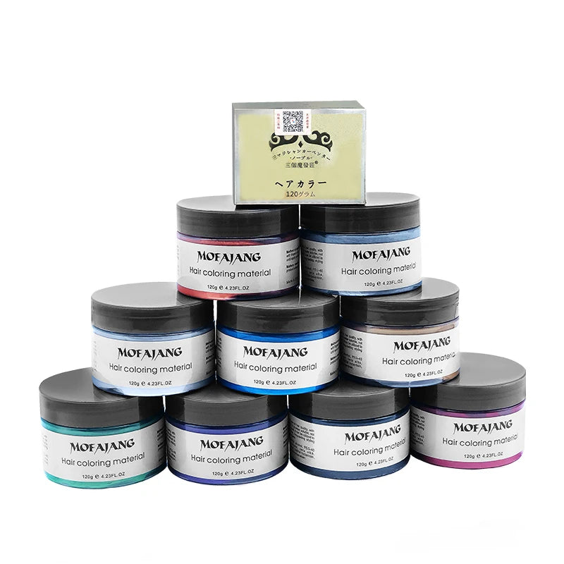 9 Colors Hair Wax Temporary Instant Unisex Natural Washable Moisturizing Modelling Fashion Colorful Mofajang Hair Color Wax