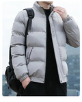 2023 New Solid Stand Collar Male Windbreak Cotton Padded Down Jacket Warm Thick Men Parka Winter Casual Mens Outwear