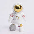 Modern Spaceman Moon Sculpture Statues Home Decor Artificial Resin Astronaut Figurines Painted Model for Kids and Gifts
