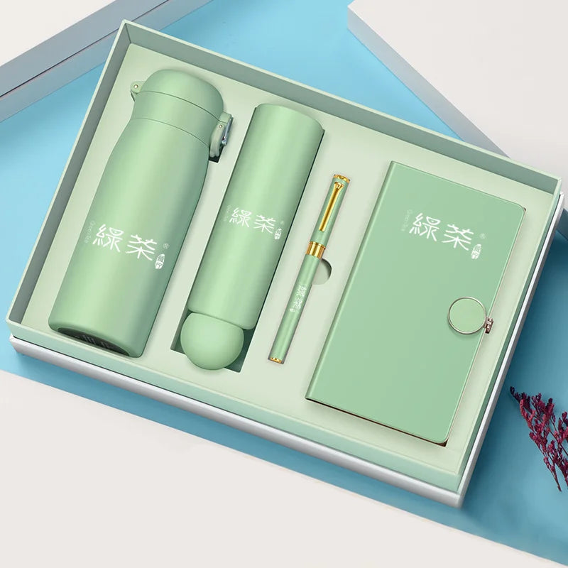 Promotional Umbrella Vacuum Cup Notebook Pen Sets Business Ideas Corporate Gift Sets for Women Mothers Day Gift Latest