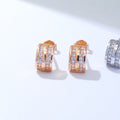 Cut Zircon Womens 925 Silver Small Stud Earrings Diy Sterling Silver Cubic Zirconia Stud Earrings for Lady