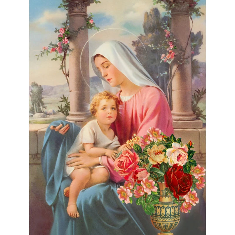 Factory Custom Diamond Painting Religious Maria and Children Crystal Diamond Painting Religious Maria
