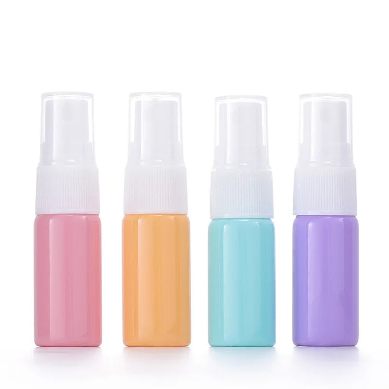 New Arrival 10ml Macaron Colorful Cylinder Glass Refillable Perfume Essence Oil Bottle Pump Sprayer Cosmetic Screen Printing