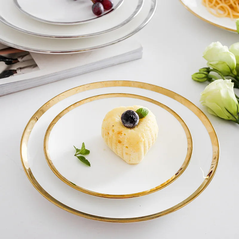 Creative Eco-Friendly Ceramic Plate for Weddings Porcelain Dinner Ware with Coupe Design