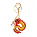 New Arrivals Chinese Dragon Charm Key Chain Red Blue Purple Enamel Animal Dragon Sign Keychain for Gift