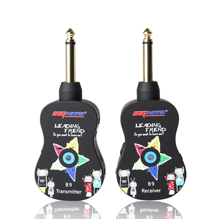 Guitar Wireless Transmission System Electric Wireless Guitar System Transmitter Receiver with Reverb Treble Bass Adjustment