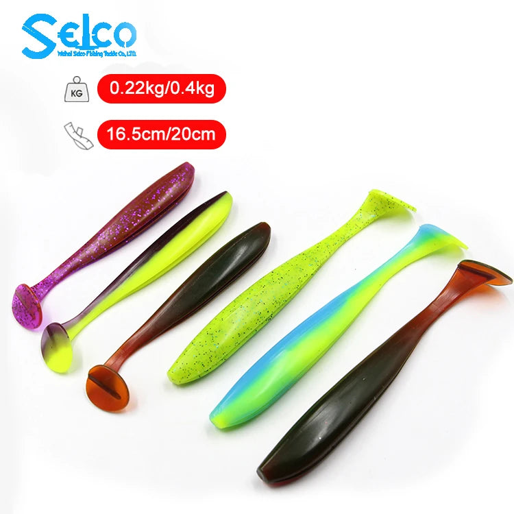 Selco 35G T Tail Pvc Shad Swimbait Bionic Lure Swim Baits Soft Plastic Bass Soft Lures 20Cm Pike Fishing Lures