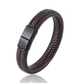 Latest New Product Fashion Genuine Leather Bracelet for Man With Custom Logo Stainless Steel Claps