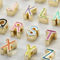 26-Piece Set Colorful Alloy Letter Charms Beads Cute Style for Children's Bracelets and Jewelry Making