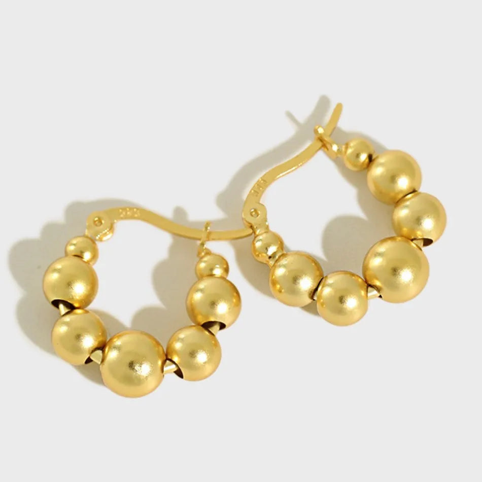 New Trend Wholesale Fashion Jewelry Beaded Earrings Hoop Sterling Silver 925 Earring
