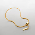 Custom Engraved Laser Logo Name Jewelry Gold Plated Stainless Steel Blank Bar Tag Custom Snake Chain Bracelet