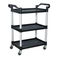 Restaurant Catering Supplies Black Utility Serve Cart Plastic Serving Food Trolley