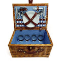 2021 New Portable Rattan Three-Layer Foldable Food Hamper Handmade Hot-Selling Kid's Wicker Picnic Basket 4 Mat Blanket Gift