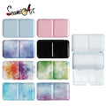 Flat Bottom Metal Box Watercolor Palette Folding Paint Case Empty Aquarell Storage Tin Palette Box for Half Pans