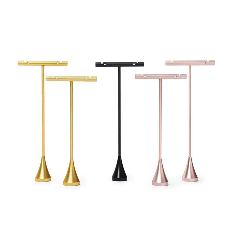 Multi-color Plating Fashion Earring Holder Metal T-bar Jewelry Photography Display Props for jewelry live
