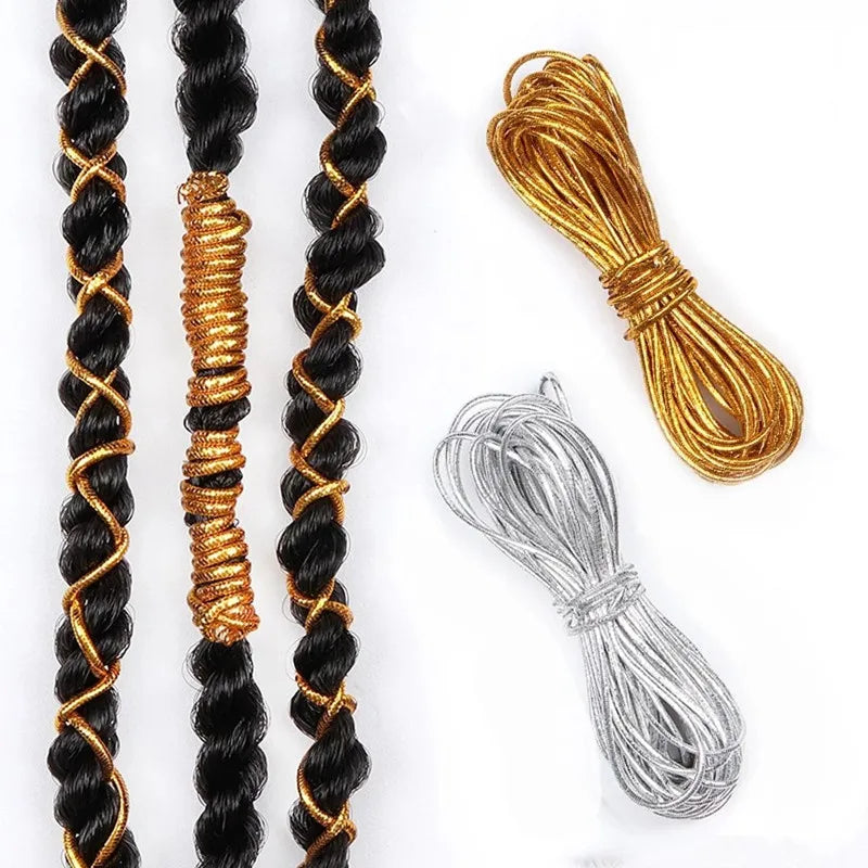 Braids Hair Accessories String Braiding Hair Cord Decor Styling Shimmer Stretchable African Braided Elastic Rope