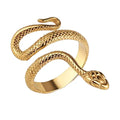 Vintage Retro Women Non Tarnish 18K Gold Plated Stainless Steel Snake Chunky Ring Fashion Fidget Finger Ring Waterproof Jewelry