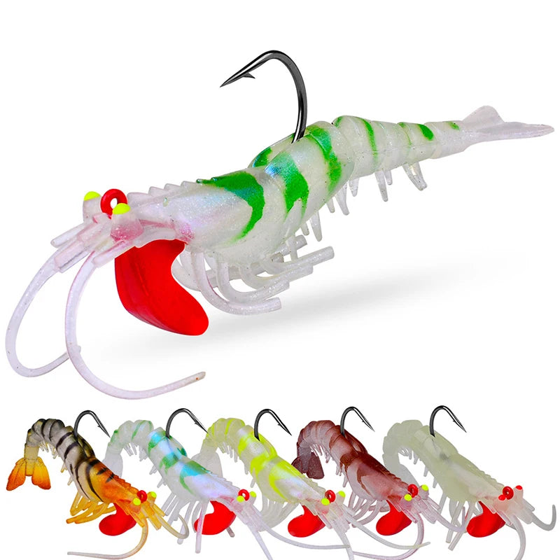 WEIHE 6g/13g/19g 5Colors Artificial Soft Shrimp Fishing Lure Lifelike Sinking Bait for Fishing Activity