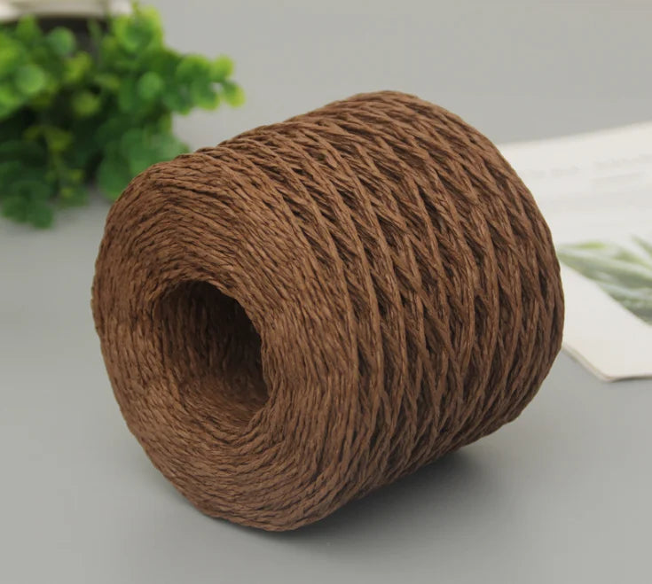 Natural Raffia Factory Wholesale Rolls Colored Raffia Yarn Twine Paper Ribbon Rope for Gift Box Packing Raphia Rafia