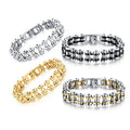 Men's Stainless Steel Bicycle Bangle Bracelet Fashion Biker Charm Gold Plated Pearl Chunky Motorcycle Chain Anniversaries