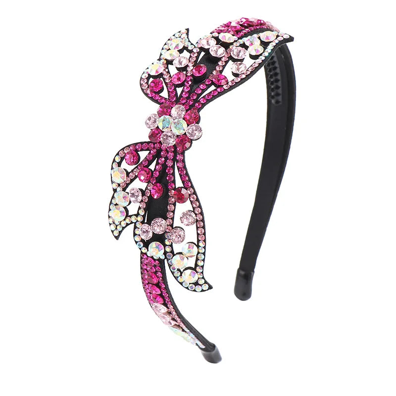 HX-073 New Rhinestone Fashion Adult Hairband Korean Temperament Headband Diamond Crystal Non-slip Pressure Hair Headdress