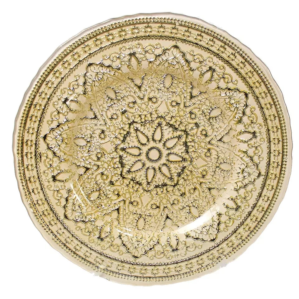 Antique Handmade Golden Polished Chargers Plate With Premium Quality Material for Restaurant Table Top