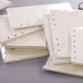 A5 A6 Refill Lined Paper 6 Holes 6-ring Loose Leaf Replaceable Blank Paper for Notebooks Journals Diary Notebook Refillable