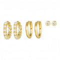 Trendy Jewelry Set 3pairs/set Studs Hoop Earring  Minimalist Design 18K Gold Plated Jewelry for Women