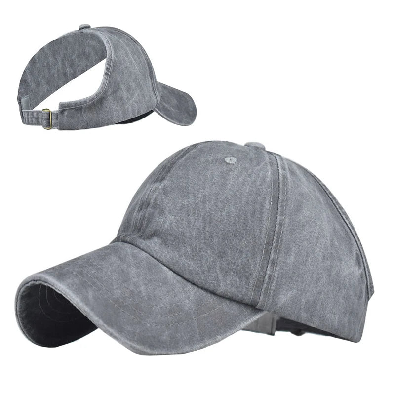 Personalized Sunproof Ponytail Half Top Baseball Hat Custom logo Women's Sports Hat Summer Solid Color Baseball Hat