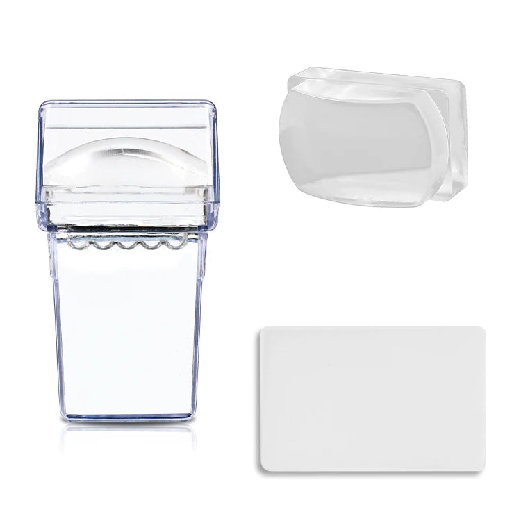 Acrylic Nails DIY Clear Stamper Template Transfer Silicone Nail Art Stamper