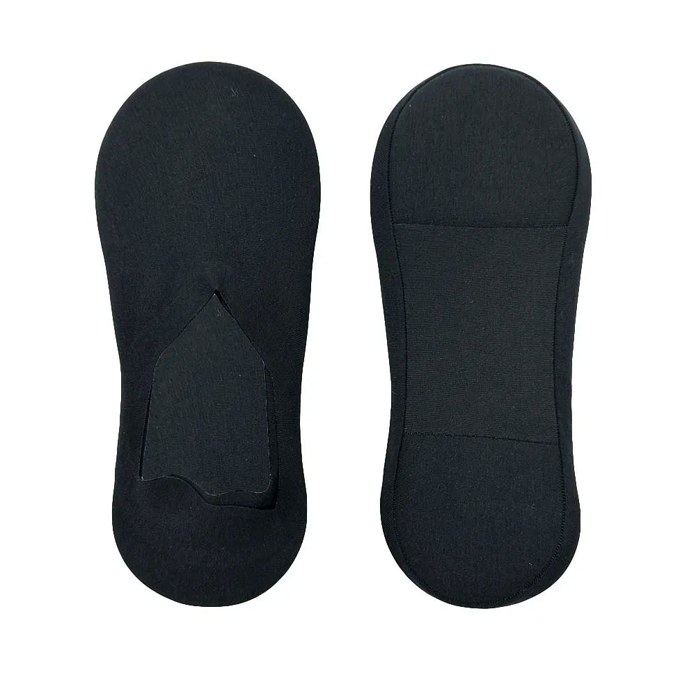 White Black Knitted Spring Foot Low Cut Thin Unisex Non Slip Invisible No Show Cushion Boat Socks