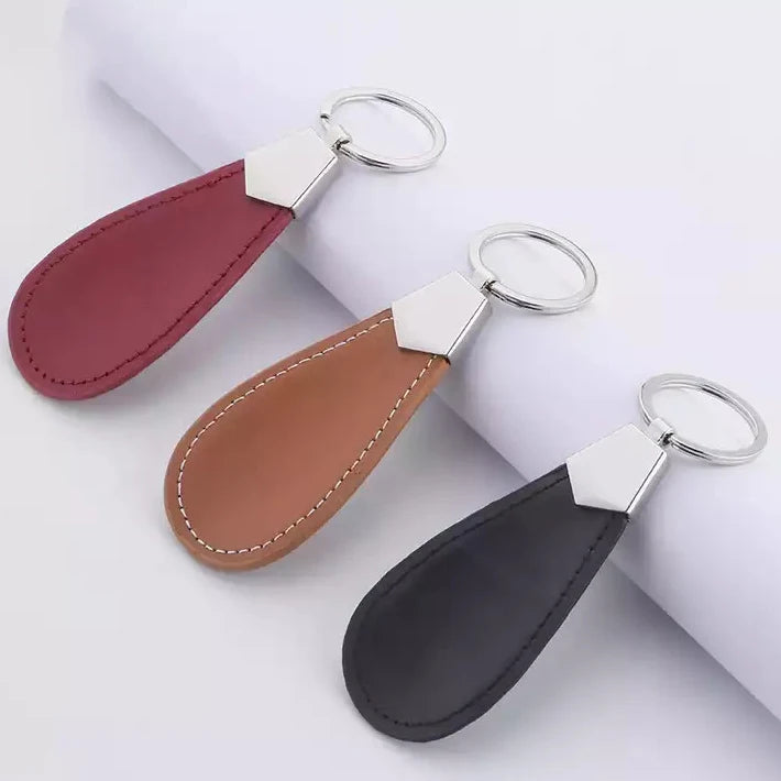 Wholesale Custom Logo Sublimation Blank Car PU Leather Key Chain Kering Key Holder Pu Leather Keychain
