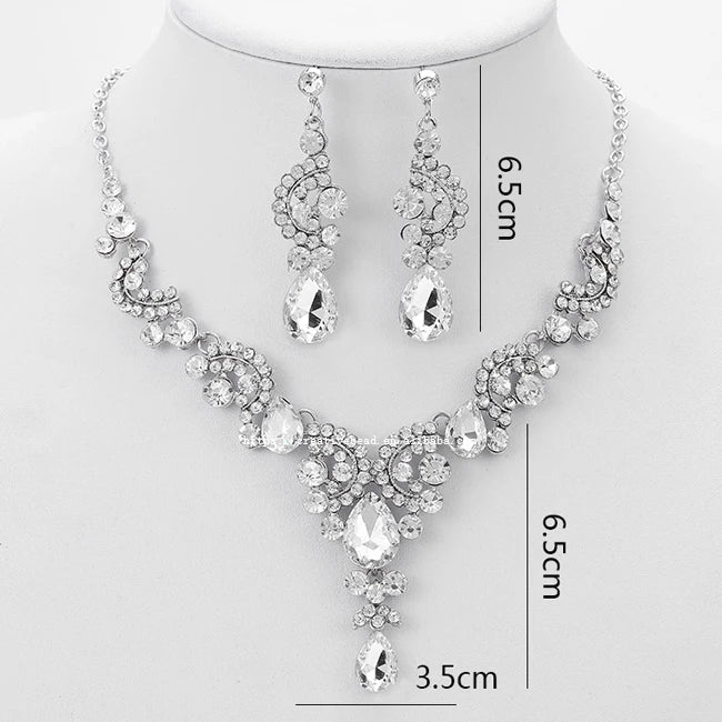 2023 Exquisite Silver and Gold Plated Rhinestone Necklace Set Mixed Designs for Wedding Parties and Gifts