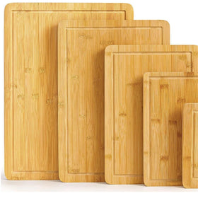 Factory Custom Round Bamboo & Acacia Wood Cutting Board Set with Handle Sustainable Dishwasher Safe for Kitchen Chopping
