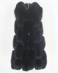 OFTBUY Women's Casual Streetwear Genuine Natural Fox Fur Shearling Vest Coat Furry Hooded Top Real Fur Sheepskin Leather Winter