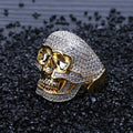 Hip Hop Trendy Personality Retro Skull Men's Domineering Ring Micro-Inlaid Zircon Ring