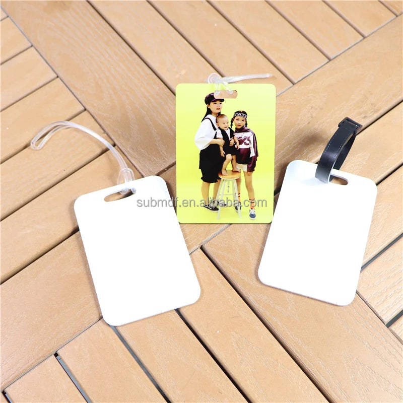 MDFSUB 2mm Double-sided Sublimation Plastic Luggage Suitcase Tags Personalized Logo Printable FRP Sublimation Blank Luggage Tag