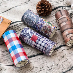 Masking Tape Retro Tape Decoration Collage Hand Account DIY Grid Adhesive Paper Stickers Scrapbooking Label Album Diary 5M