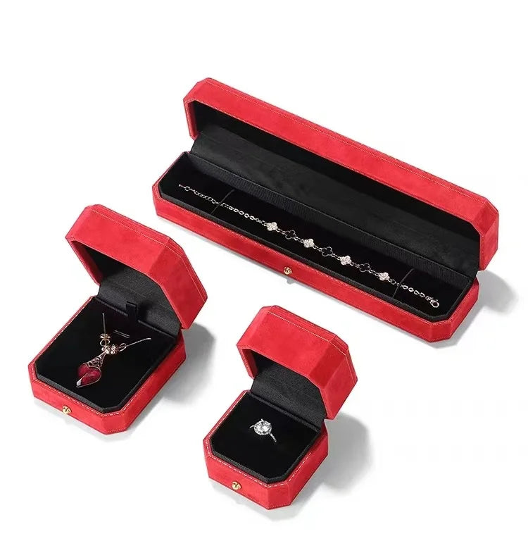 Custom Logo Ring Box Most Popular Plush Wedding Jewelry Packaging Box
