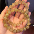 Wholesale 8mm Natural Gold Rutile Bracelet Loose Quartz Gemstone Beads for Men and Women Wholesale Gold Rutilated Stones