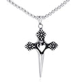 European Fashion Hotsale Vintage Love Religious 316L Stainless Steel Cross Heart Pendant Necklace