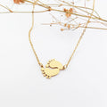 Feet Necklace Accesorios Para Mujer Al Mayoreo Custom Necklace Pendant Logo Baby Jewelry Footprint Necklace Bijoux En or 18k