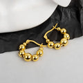 European and American Popular Women Copper Alloy Silver 18K Gold  Plated Ball Hoop Loop Personality Earrings Jewelry for Women
